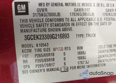 2009 Chevrolet Silverado 1500 Lt from USA, damaged, VIN 3GCEK23309G216893